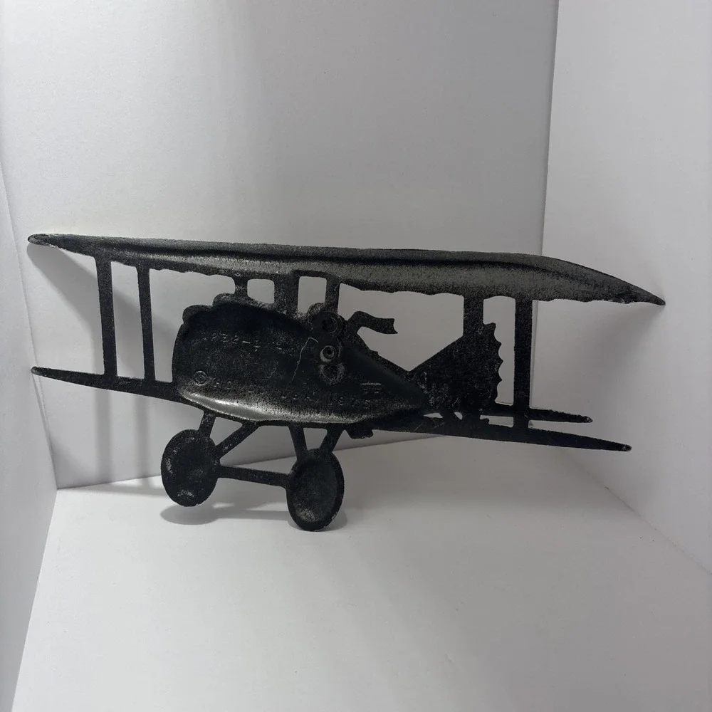 1975 HOMCO USA Airplane Cast‎ Metal Wall Art Decor Bi-plane Aviation 1232-BX-C
